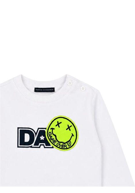 Felpa neonato bianca in cotone DANIELE ALESSANDRINI | 00114/ANBIANCO