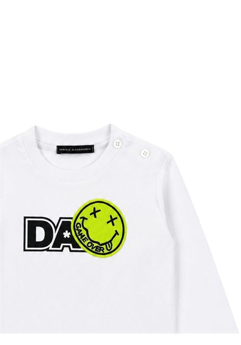 T-shirt neonato bianca in cotone DANIELE ALESSANDRINI | 00115/ANBIANCO