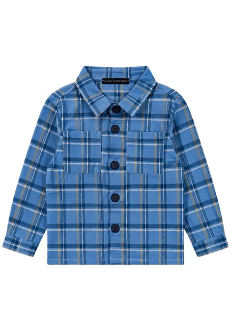 Camicia neonato azzurra in cotone DANIELE ALESSANDRINI | 00130/ANAZZURRO
