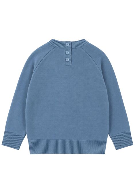 Maglione neonato azzurro in cotone DANIELE ALESSANDRINI | 00135/ANAZZURRO