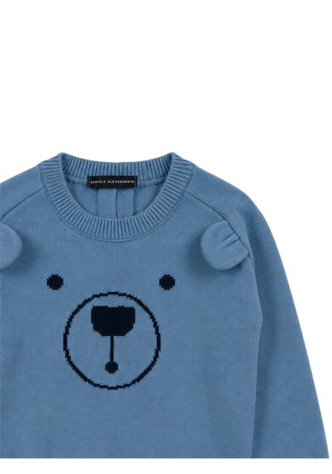 Maglione neonato azzurro in cotone DANIELE ALESSANDRINI | 00135/ANAZZURRO