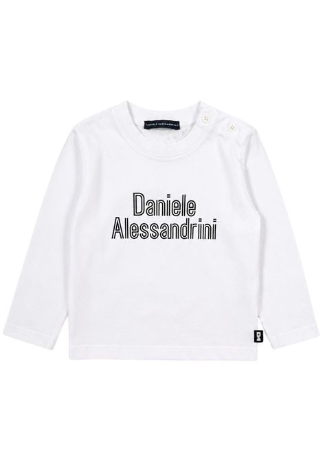 T-shirt neonato bianca in cotone DANIELE ALESSANDRINI | 00140/ANBIANCO