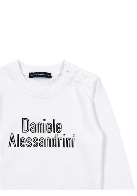 T-shirt neonato bianca in cotone DANIELE ALESSANDRINI | 00140/ANBIANCO
