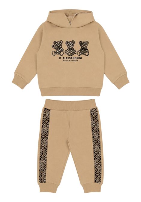 Completo neonato beige in cotone DANIELE ALESSANDRINI | 00145/ANBEIGE