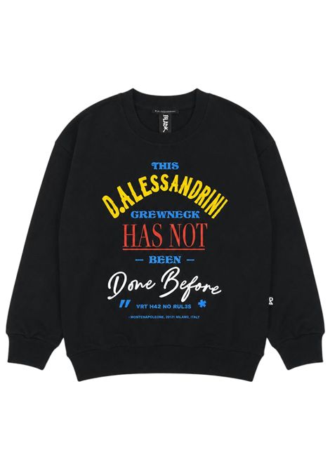 Black cotton sweatshirt for children DANIELE ALESSANDRINI | 00178/ANNERO