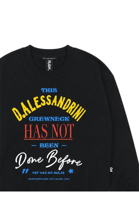 Black cotton sweatshirt for children DANIELE ALESSANDRINI | 00178/ANNERO