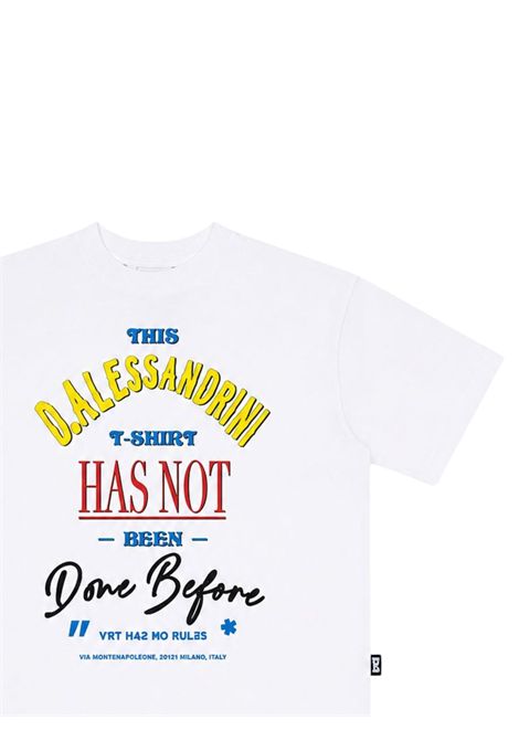 White cotton T-shirt for children DANIELE ALESSANDRINI | 00183/ANBIANCO