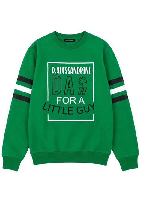 Green cotton sweatshirt for children DANIELE ALESSANDRINI | 00257/ANVERDE
