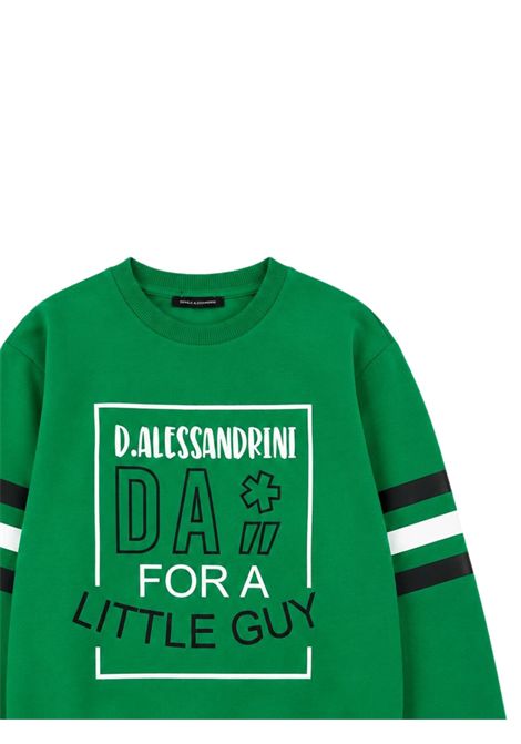 Green cotton sweatshirt for children DANIELE ALESSANDRINI | 00257/ANVERDE