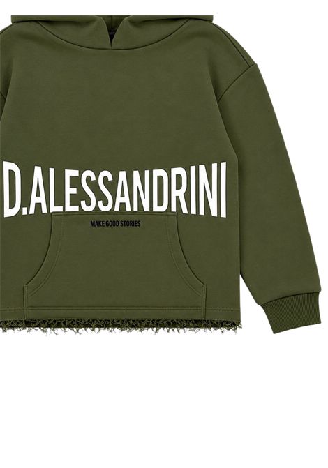 Green cotton sweatshirt for children DANIELE ALESSANDRINI | 1231F00246/ANVERDE