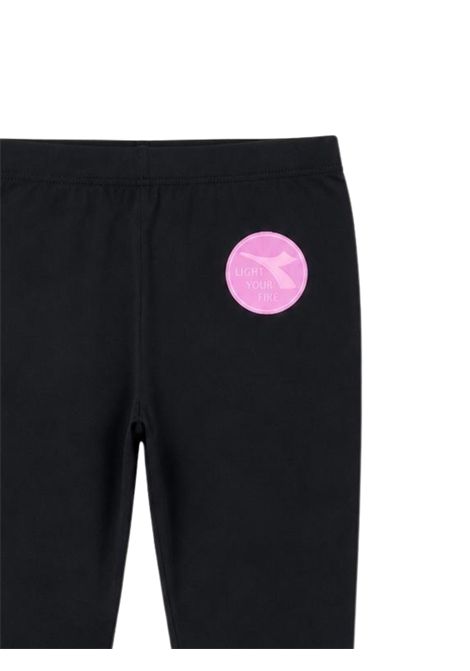 Leggins bambina nero in cotone DIADORA | F3DIJGLG121/DEBNERO