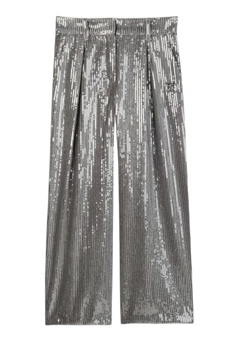 Silver sequined trousers for girls DKNY | D62374/SUARGENTO