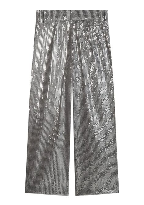Pantalone bambina argento in paillettes DKNY | D62374/SUARGENTO