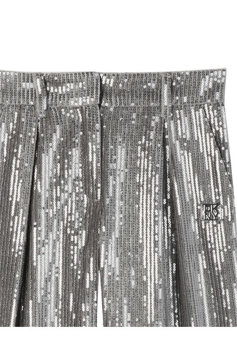 Pantalone bambina argento in paillettes DKNY | D62374/SUARGENTO