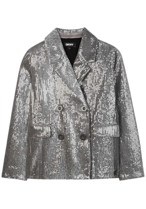 Giacca bambina argento in paillettes DKNY | D62375/SUARGENTO