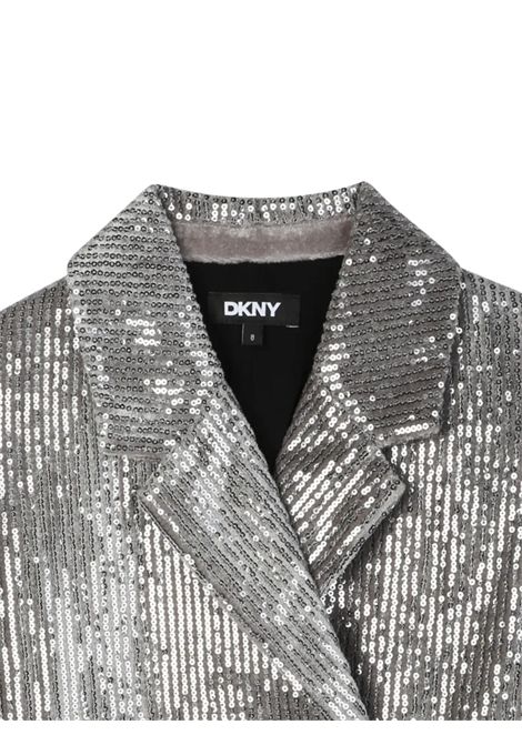 Giacca bambina argento in paillettes DKNY | D62375/SUARGENTO