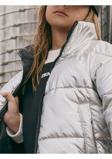 Giubbino bambina argento reversibile DKNY | D62381/SUARGENTO