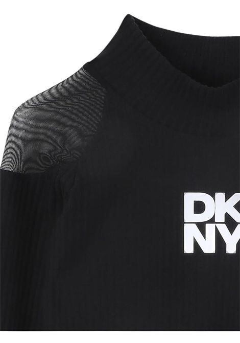 Maglia bambina nera in viscosa DKNY | D62410/SUNERO