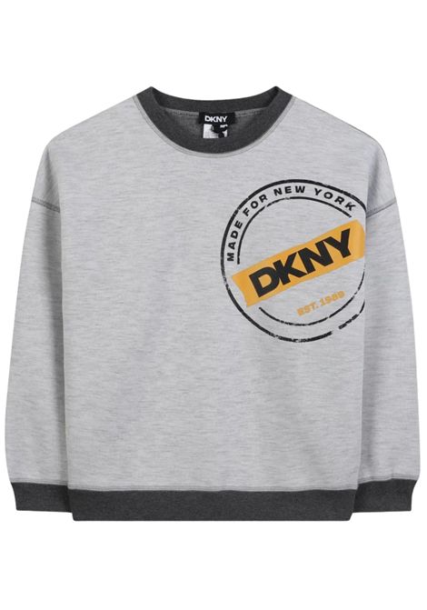 Felpa bambino grigia reversibile DKNY | D62429/SUGRIGIO