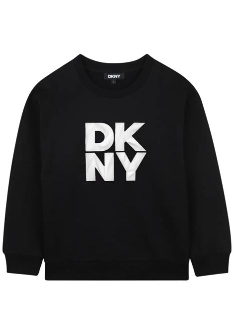 Felpa unisex nera in cotone DKNY | D62451/SUNERO