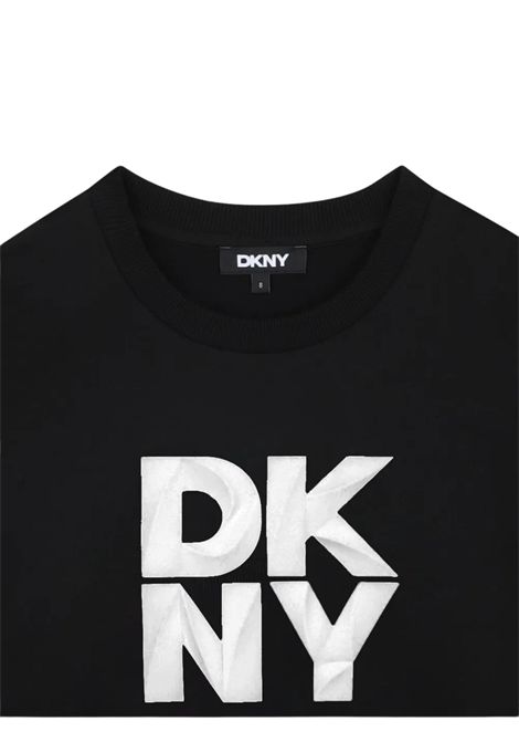 Felpa unisex nera in cotone DKNY | D62451/SUNERO