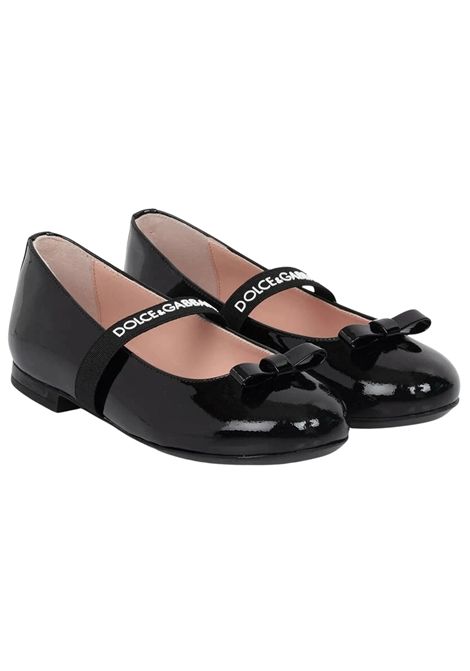 Ballerine bambina nere con fiocco DOLCE E GABBANA | D11294/PIANERO
