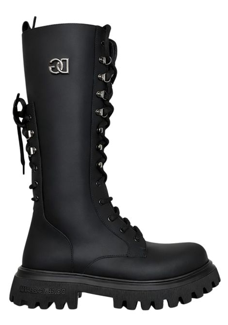 Anfibio bambina nero in pelle DOLCE E GABBANA | D11342/MANERO