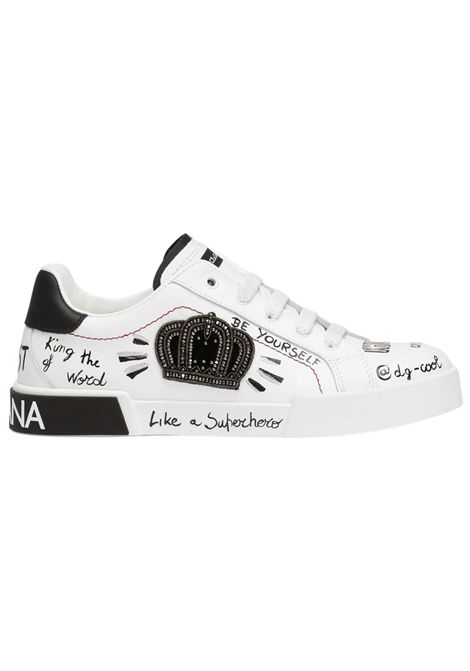 Unisex white leather shoes DOLCE E GABBANA | DA5212/PIABIANCO