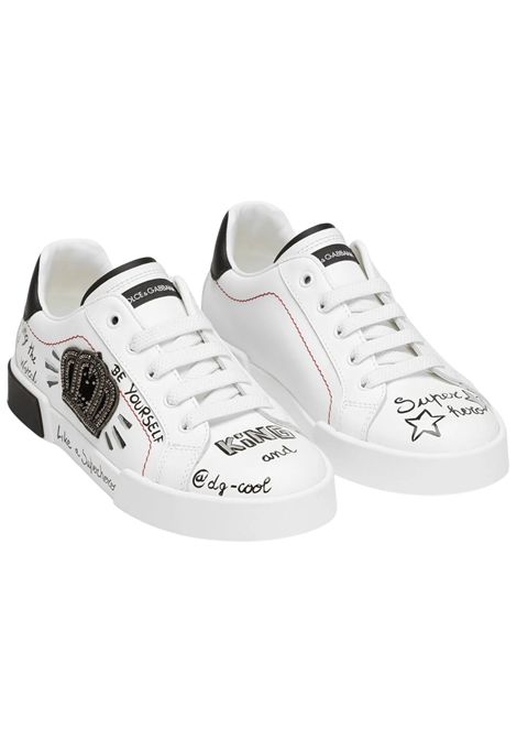 Unisex white leather shoes DOLCE E GABBANA | DA5212/PIABIANCO