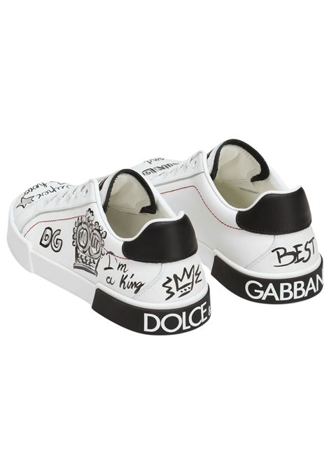 Unisex white leather shoes DOLCE E GABBANA | DA5212/PIABIANCO