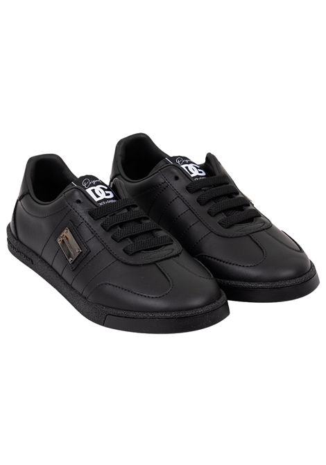 Black leather children's shoes DOLCE E GABBANA | DA5300/PIANERO