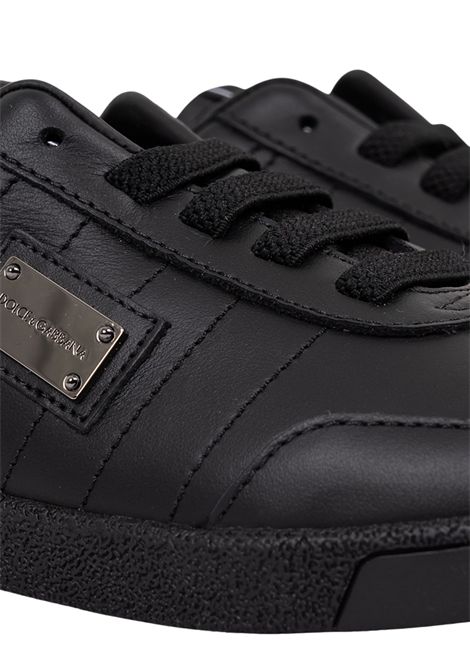 Black leather children's shoes DOLCE E GABBANA | DA5300/PIANERO