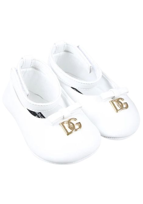 Ballerine neonata bianche in pelle DOLCE E GABBANA | DK0065/PIABIANCO