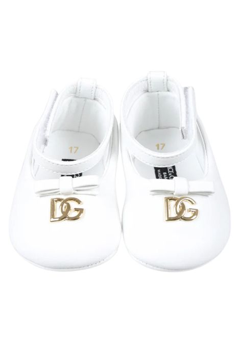 Ballerine neonata bianche in pelle DOLCE E GABBANA | DK0065/PIABIANCO