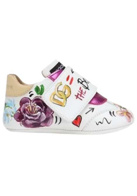 Scarpe neonata bianche in pelle DOLCE E GABBANA | DK0109/PIABIANCO