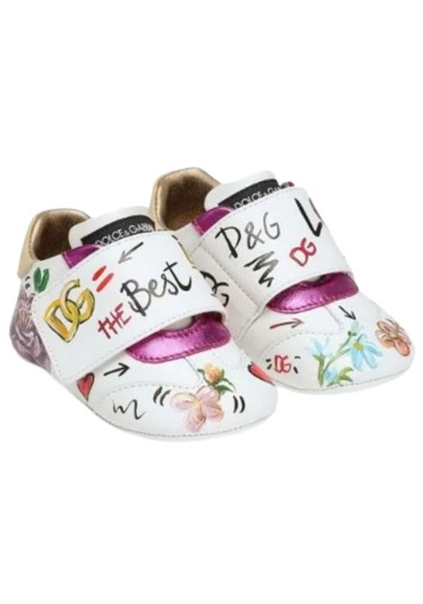 Scarpe neonata bianche in pelle DOLCE E GABBANA | DK0109/PIABIANCO