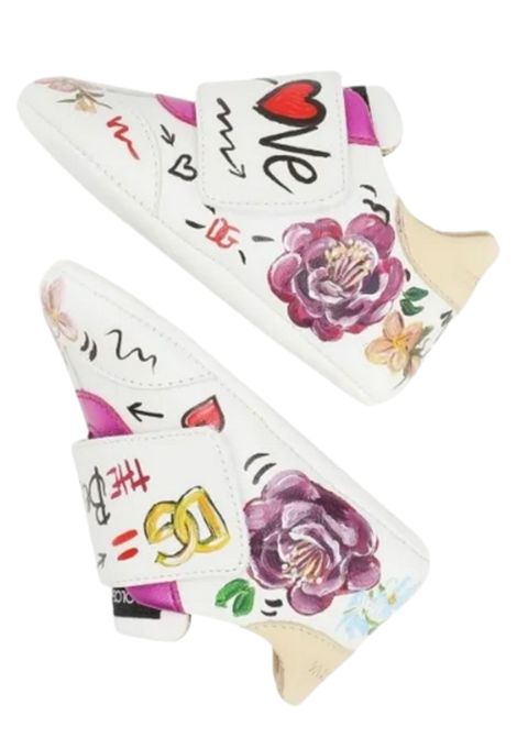Scarpe neonata bianche in pelle DOLCE E GABBANA | DK0109/PIABIANCO