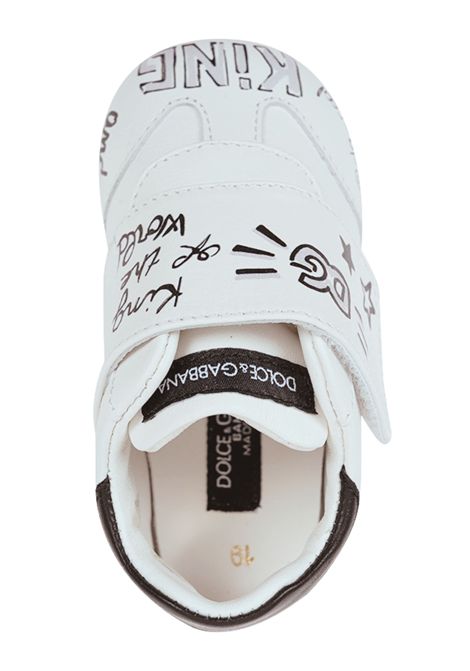 Scarpe neonato bianche in pelle DOLCE E GABBANA | DK0117/PIABIANCO