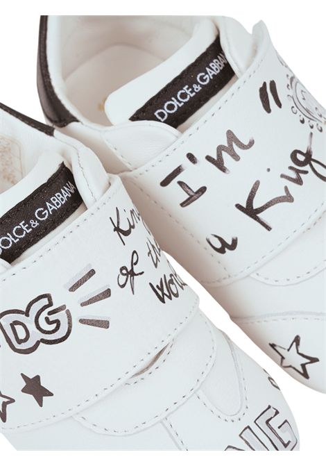 Scarpe neonato bianche in pelle DOLCE E GABBANA | DK0117/PIABIANCO