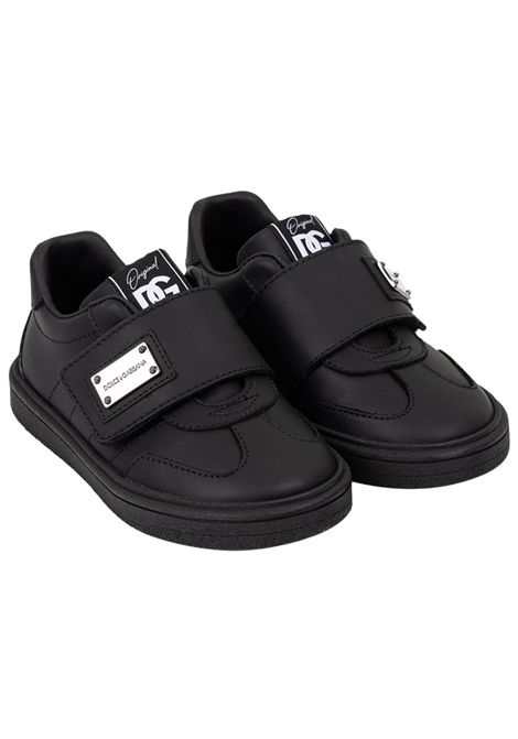 Scarpe bambino nere in pelle DOLCE E GABBANA | DN0228/PIANERO