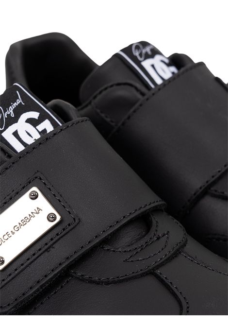 Scarpe bambino nere in pelle DOLCE E GABBANA | DN0228/PIANERO