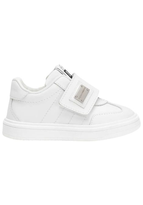Scarpe bambino bianche in pelle DOLCE E GABBANA | DN02288/PIABIANCO