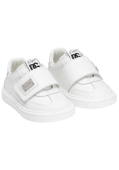 Scarpe bambino bianche in pelle DOLCE E GABBANA | DN02288/PIABIANCO