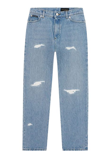 Light blue cotton jeans for children DOLCE E GABBANA | GL42F44/MADENIM