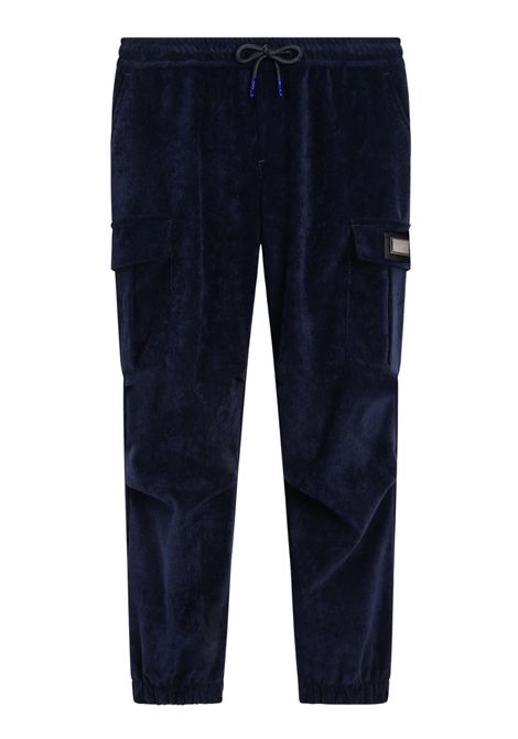 Blue velvet trousers for children DOLCE E GABBANA | GL44P99/MABLU