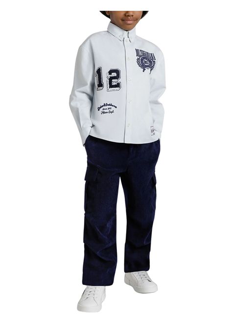 Blue velvet trousers for children DOLCE E GABBANA | GL44P99/MABLU