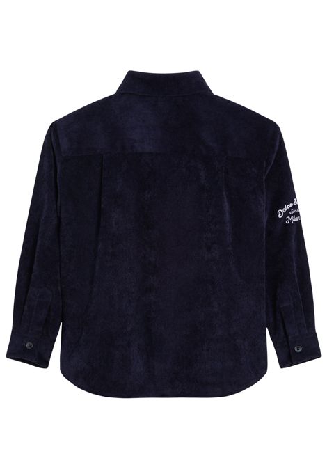 Blue velvet shirt for children DOLCE E GABBANA | GL44S47/MABLU