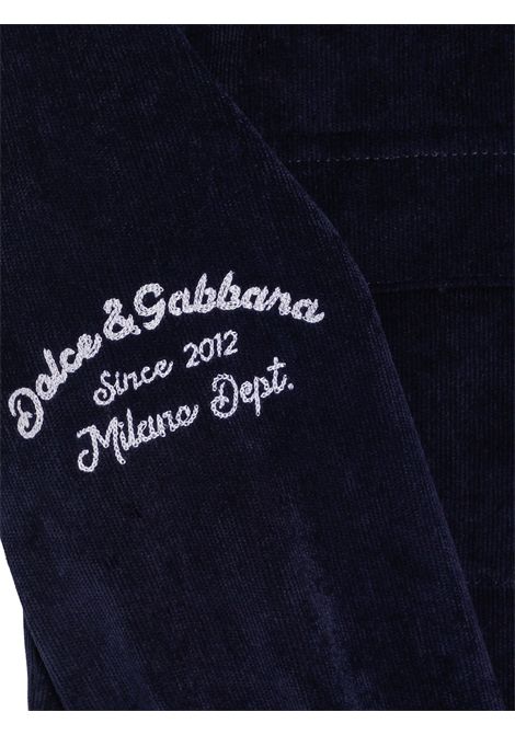 Blue velvet shirt for children DOLCE E GABBANA | GL44S47/MABLU