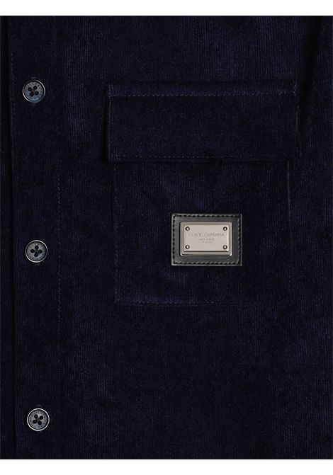 Blue velvet shirt for children DOLCE E GABBANA | GL44S47/MABLU