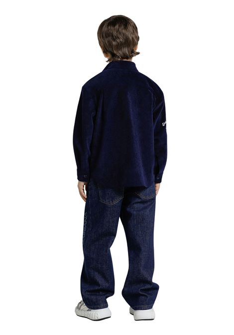 Blue velvet shirt for children DOLCE E GABBANA | GL44S47/MABLU
